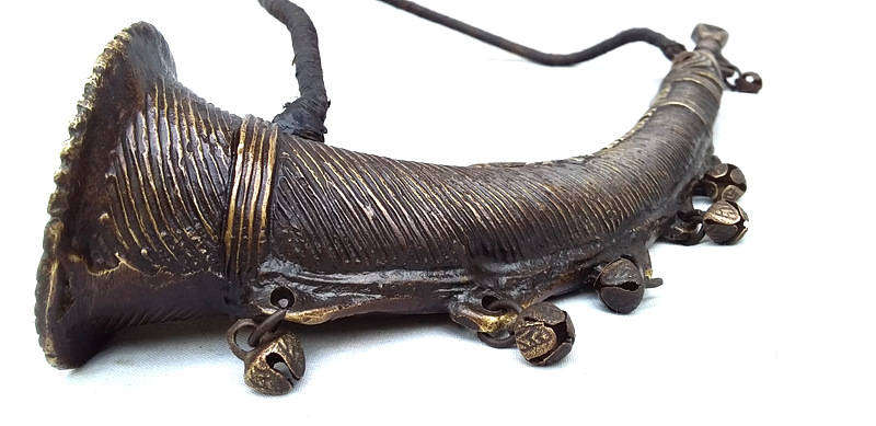 Late 1800's Cast Bronze ( Dokra Work or Lost Wax method) Tutari Music Instrument
