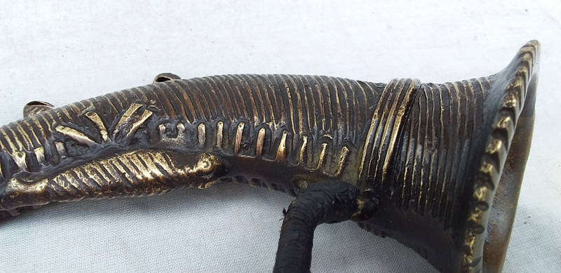 Late 1800's Cast Bronze ( Dokra Work or Lost Wax method) Tutari Music Instrument
