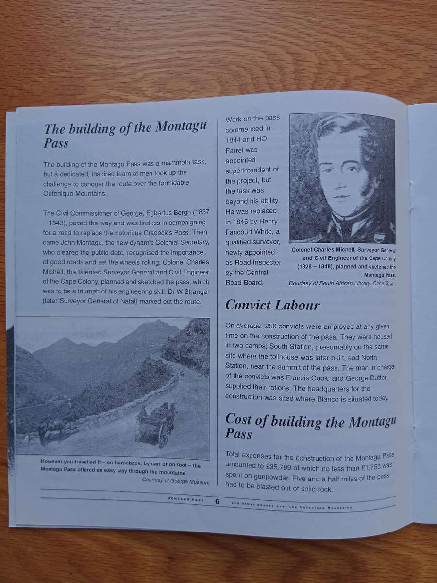 Montagu Pass and other passes over the Outeniqua Mountains