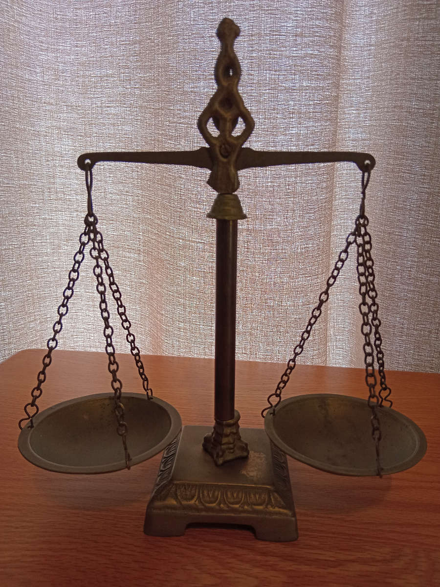 Vintage scale of justice