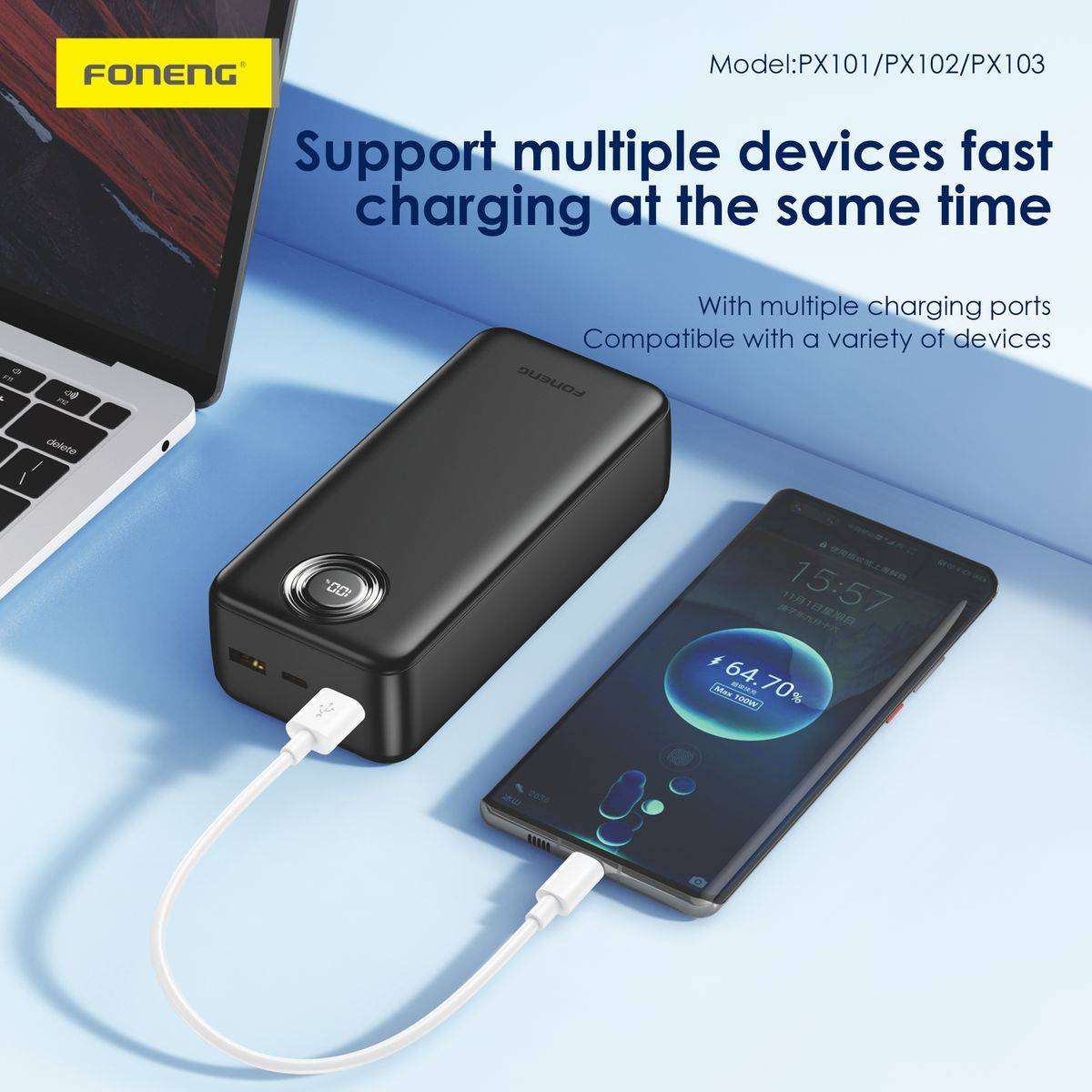 10,000 mAh 22.5W fast charging power bank Black