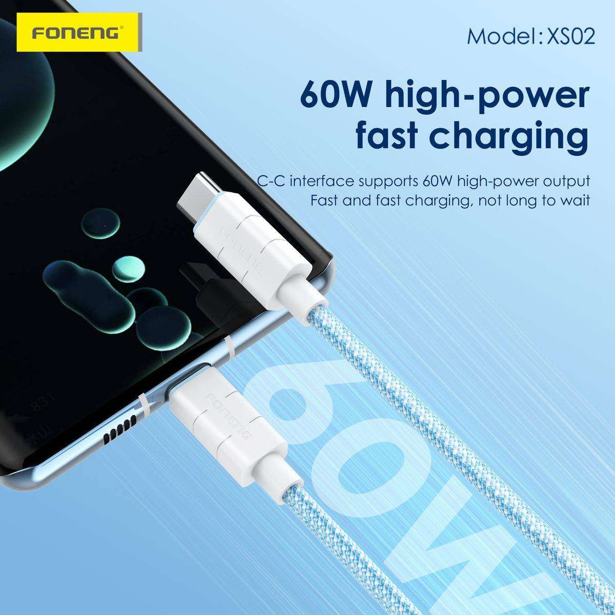 60W Type-C to Type-C Braided Cable XS02