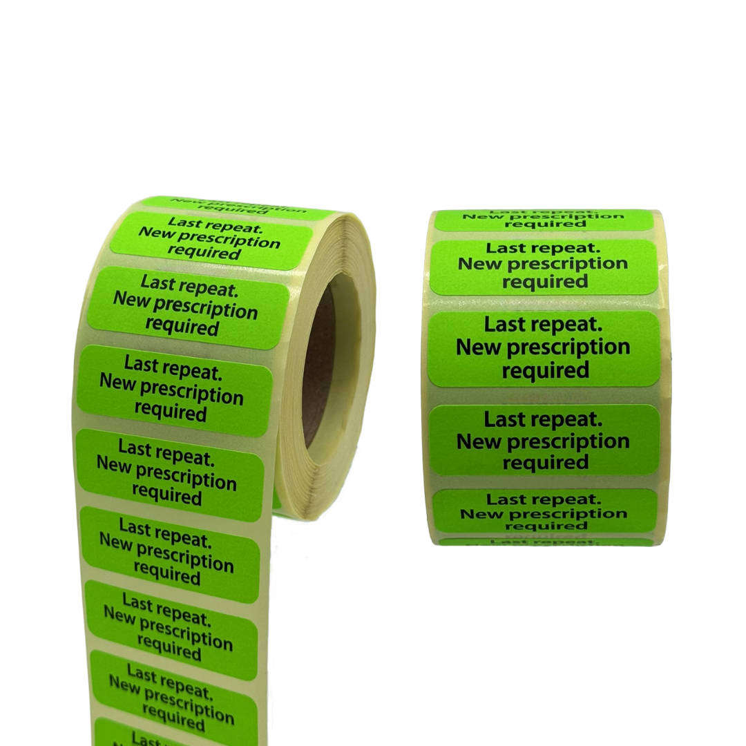 Last Repeat New Prescription Needed Warning Labels (3 x 1000's)