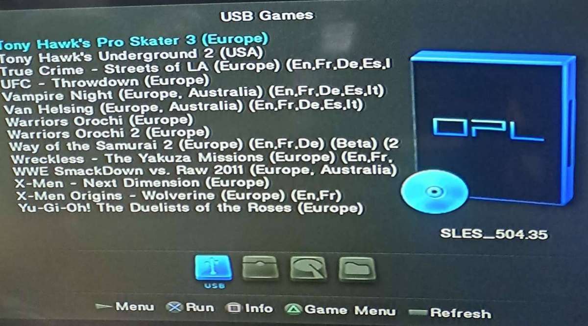 171 games on portable hard drive for ps2