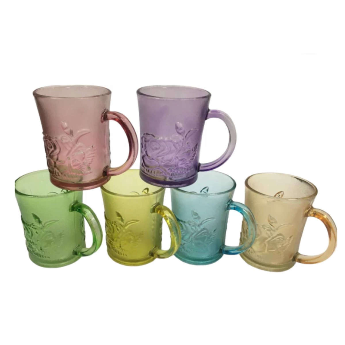 Colour rose class mug 6pc 250ml - Set of 2