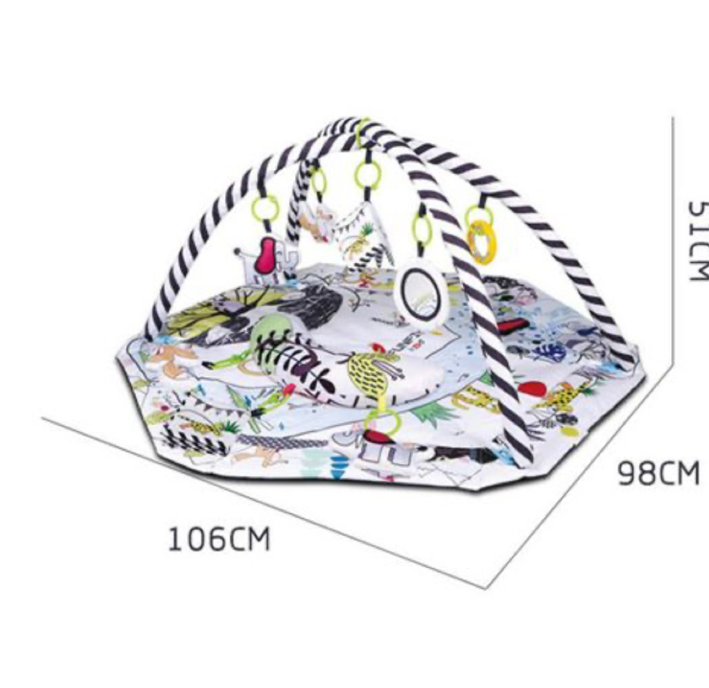 4 in 1 Newborn Baby Activity Gym Play Mat And Ball Pit - Black/White