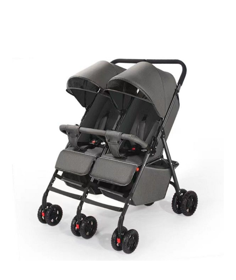 Double Side Twin Baby Stroller -Grey