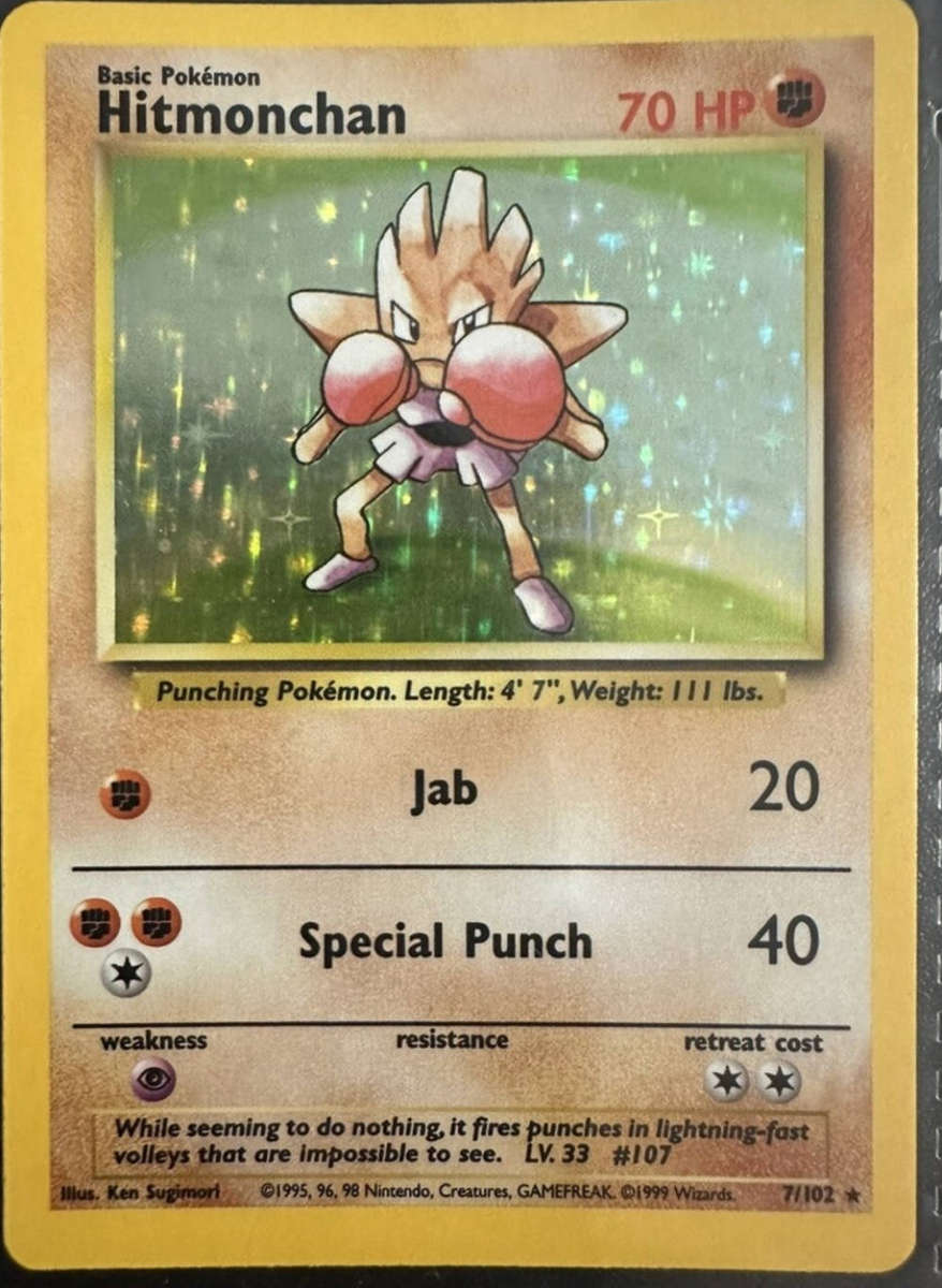 Pokémon Base Set Hitmonchan Holo  Near Mint (NM)