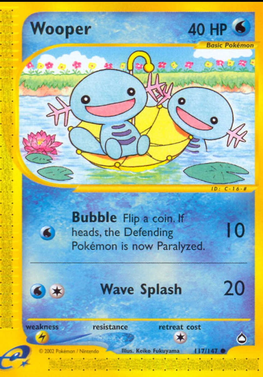 Pokémon Aquapolis Wooper 117/147  Non-Holo  Near Mint (NM)