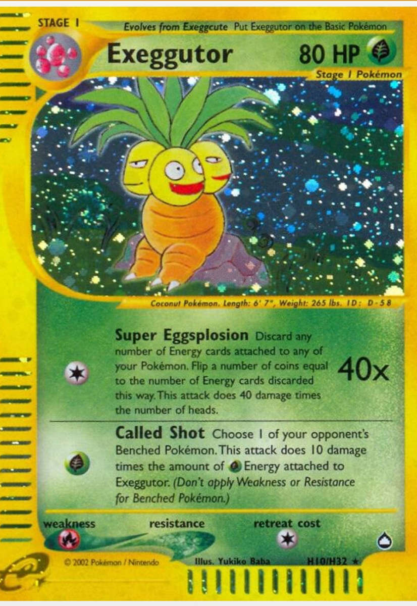 Pokémon TCG | Exeggutor Holo | Aquapolis Set 2003 | #H10/H32 | Near Mint | Vintage Collectible