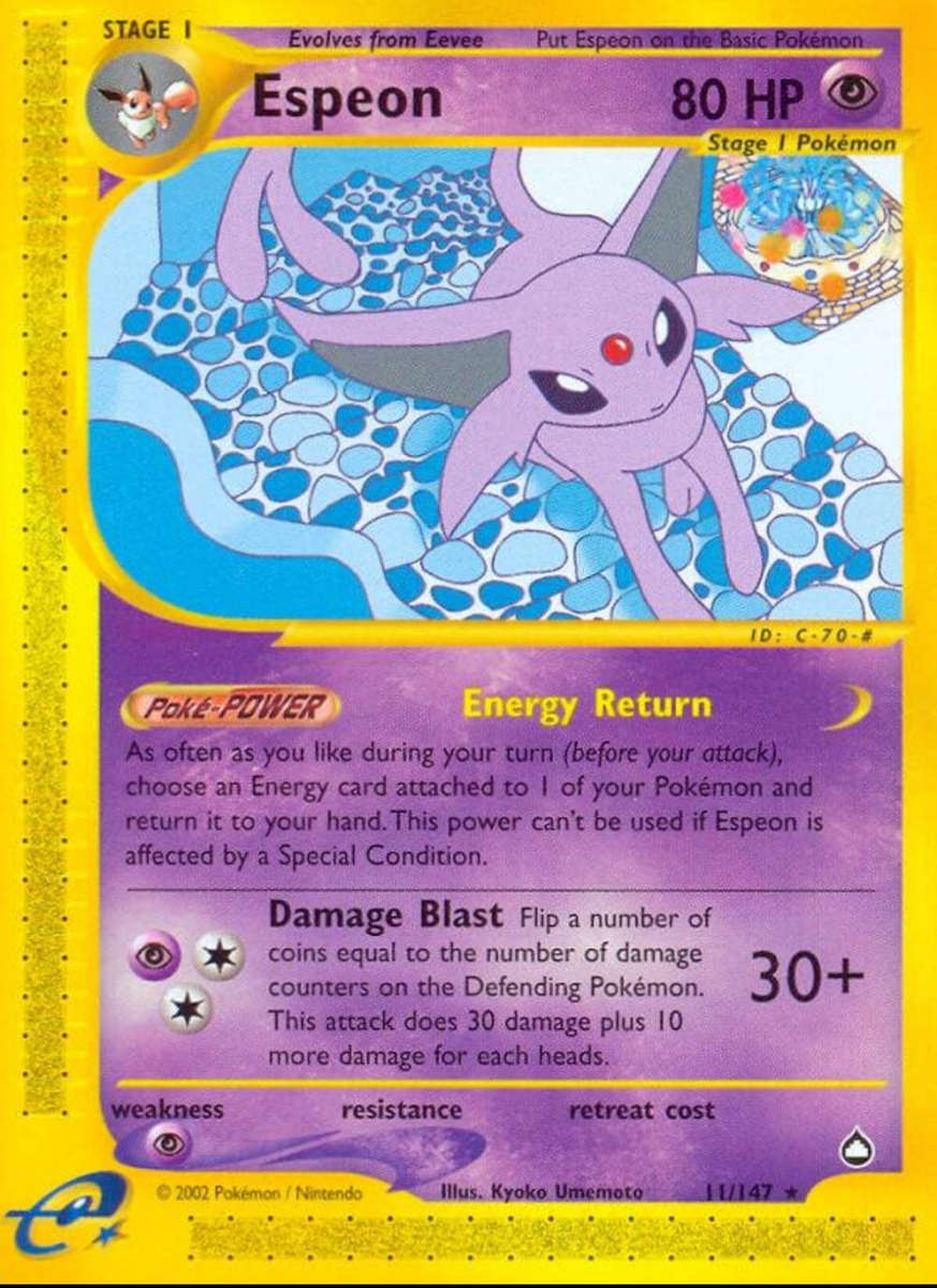 Pokémon Espeon  Aquapolis Set #11 NM  Non-Holo