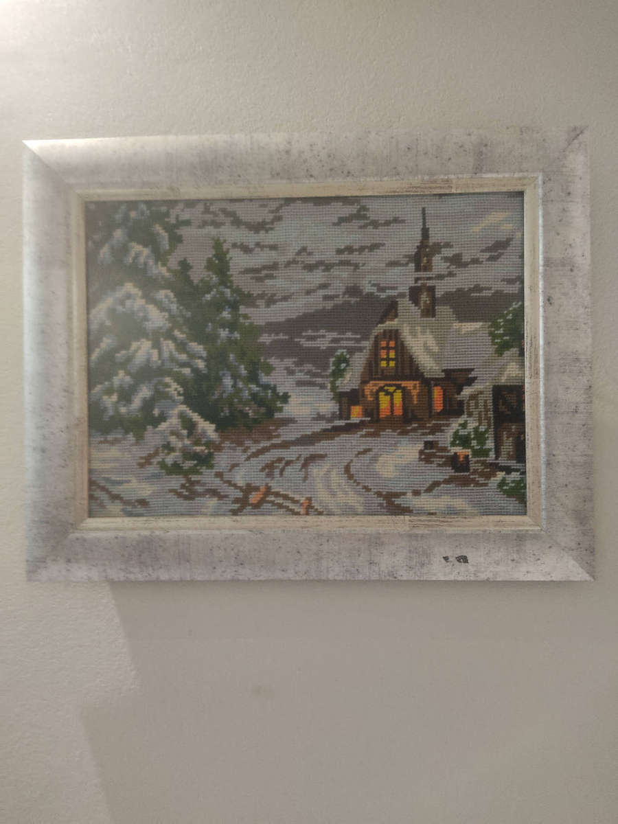 Tapestry -Winter scene tapestry.Frame in beautiful frame.490x390