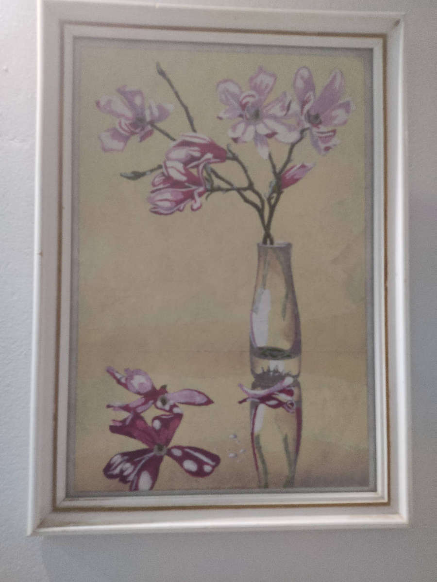 Beautiful painting by unknown artist.Framed with glass.390x55)