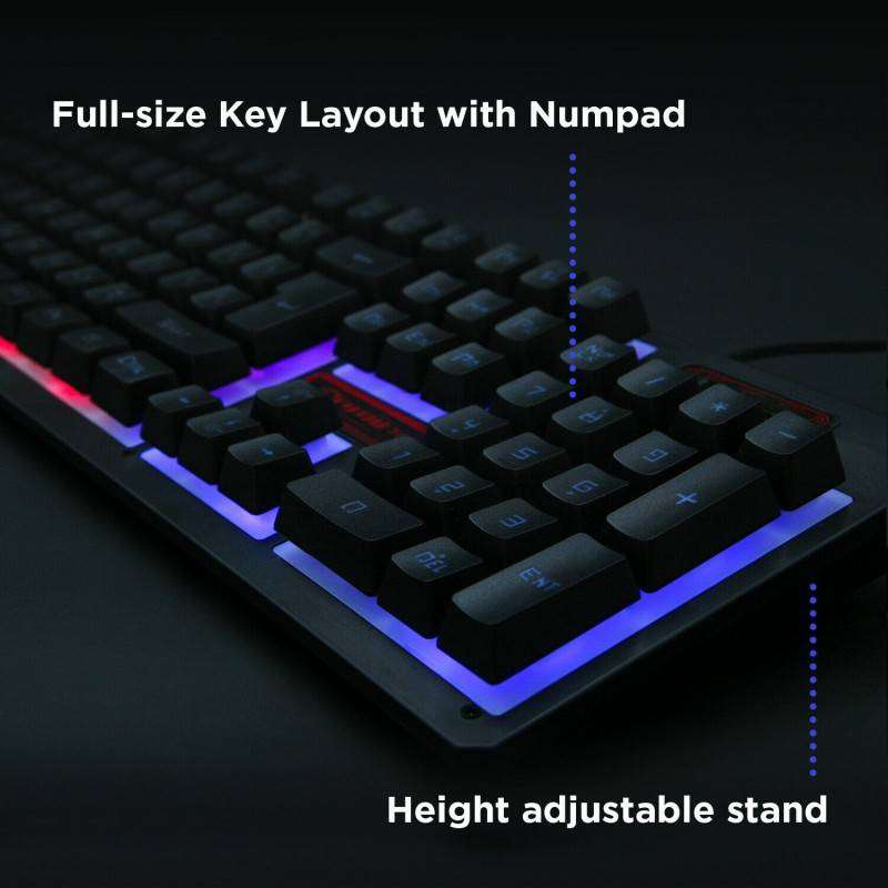 K13 Keyboard Mouse Combo Rainbow Backlit Multimedia Ergonomic Usb Gaming Keyboard
