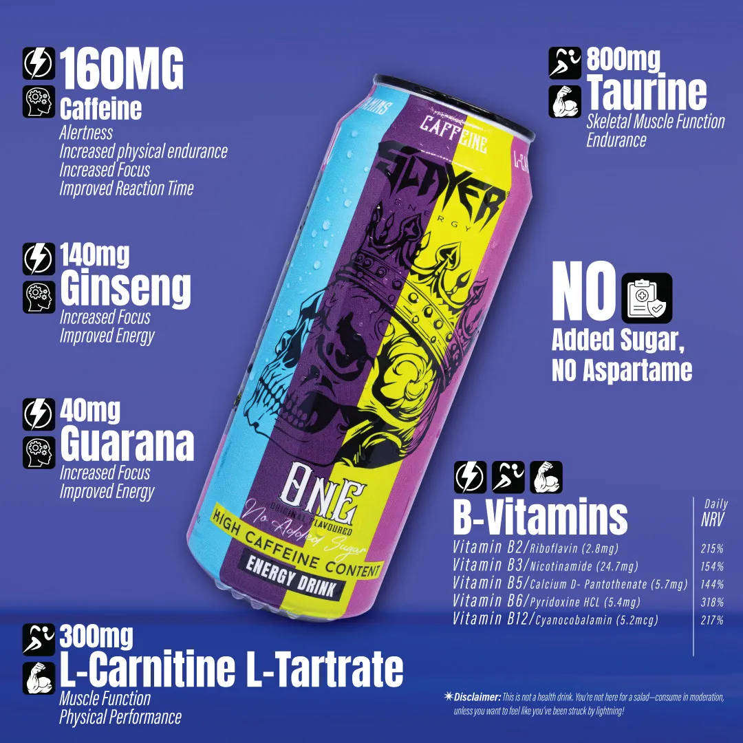 Slayer One Original Box  12 x 500ml Cans Energy Drink