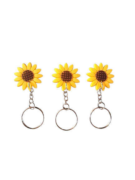 3 Sunflower Keychains
