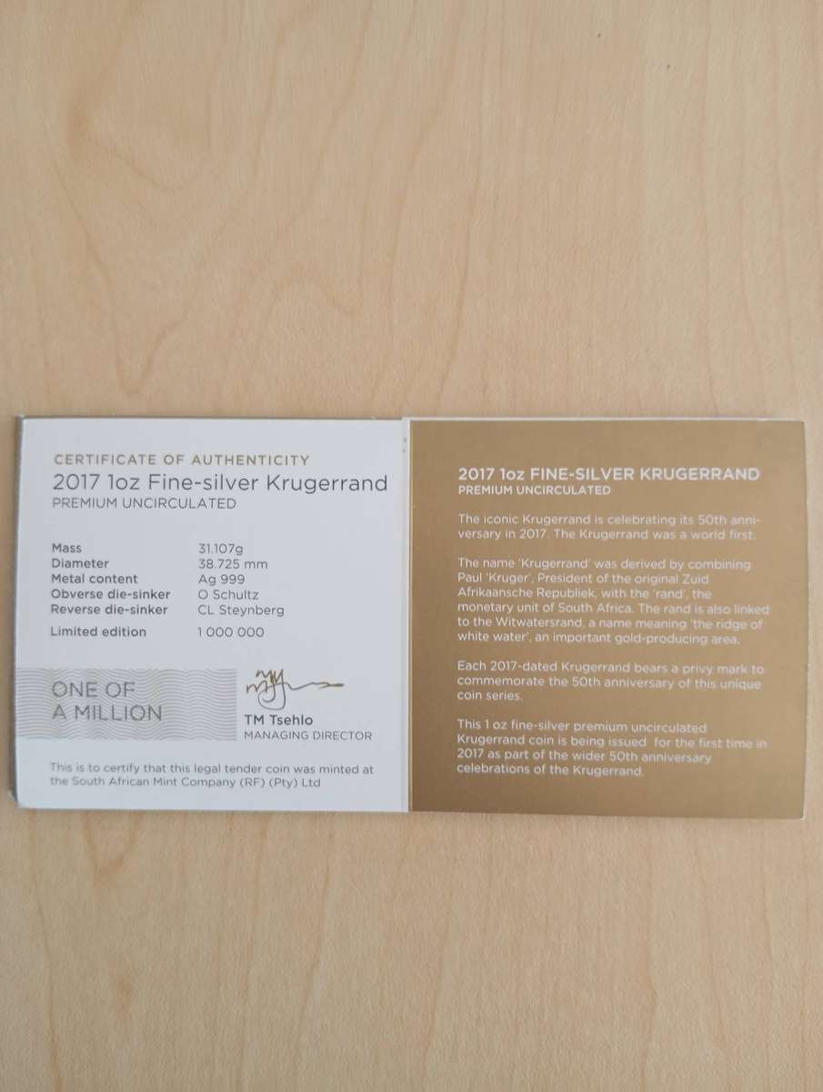 Krugerrand silver coins