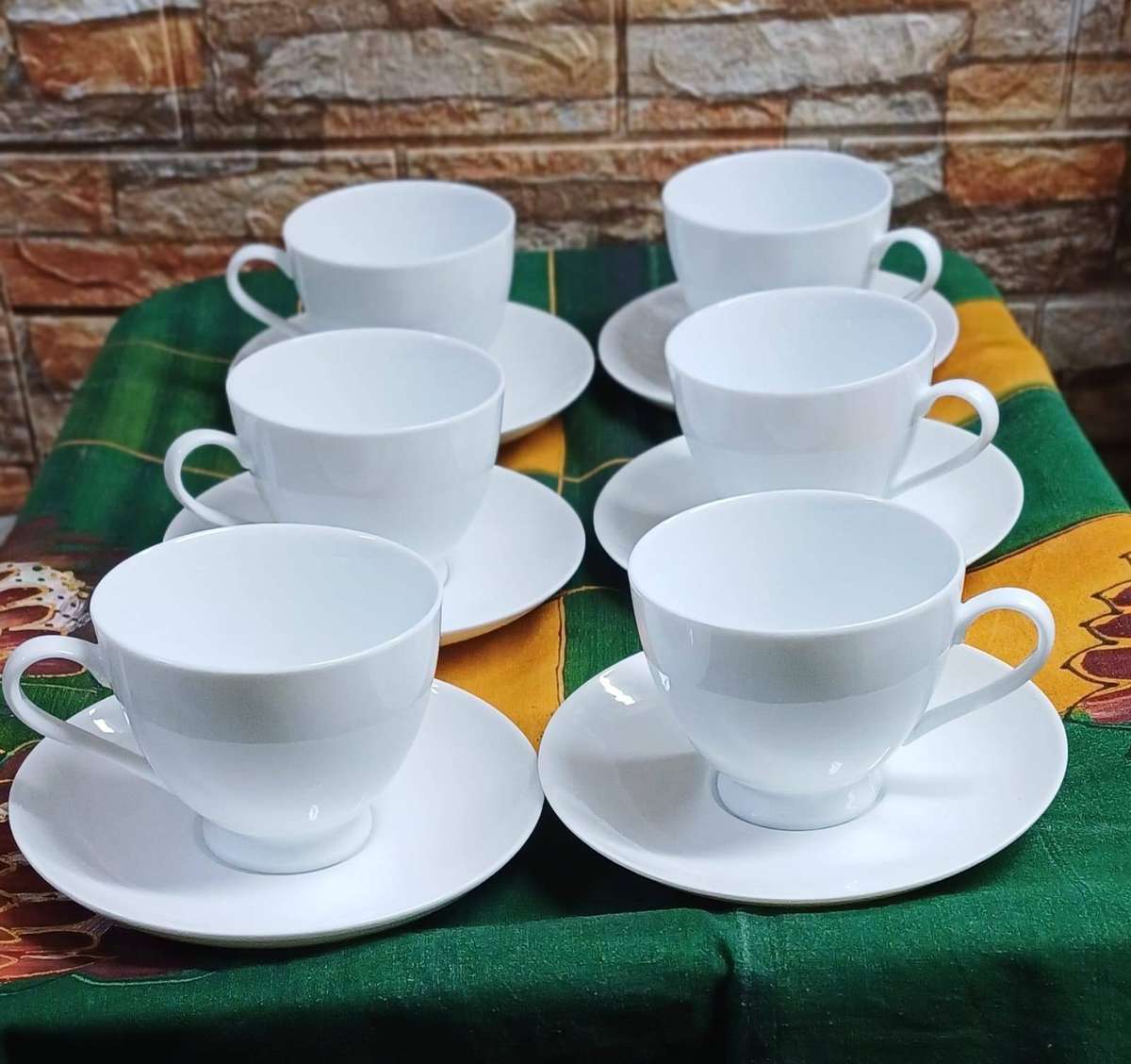 Thomas Kiln Made in China  Soho Fine White Porcelain Teapot with 6 cups & sauces & sugar bowl Combo