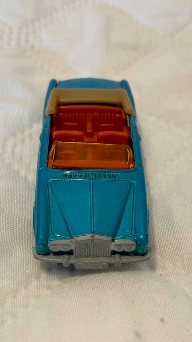 Vintage Matchbox Lesney No. 69 Rolls-Royce Silver Shadow Coupe in blue.