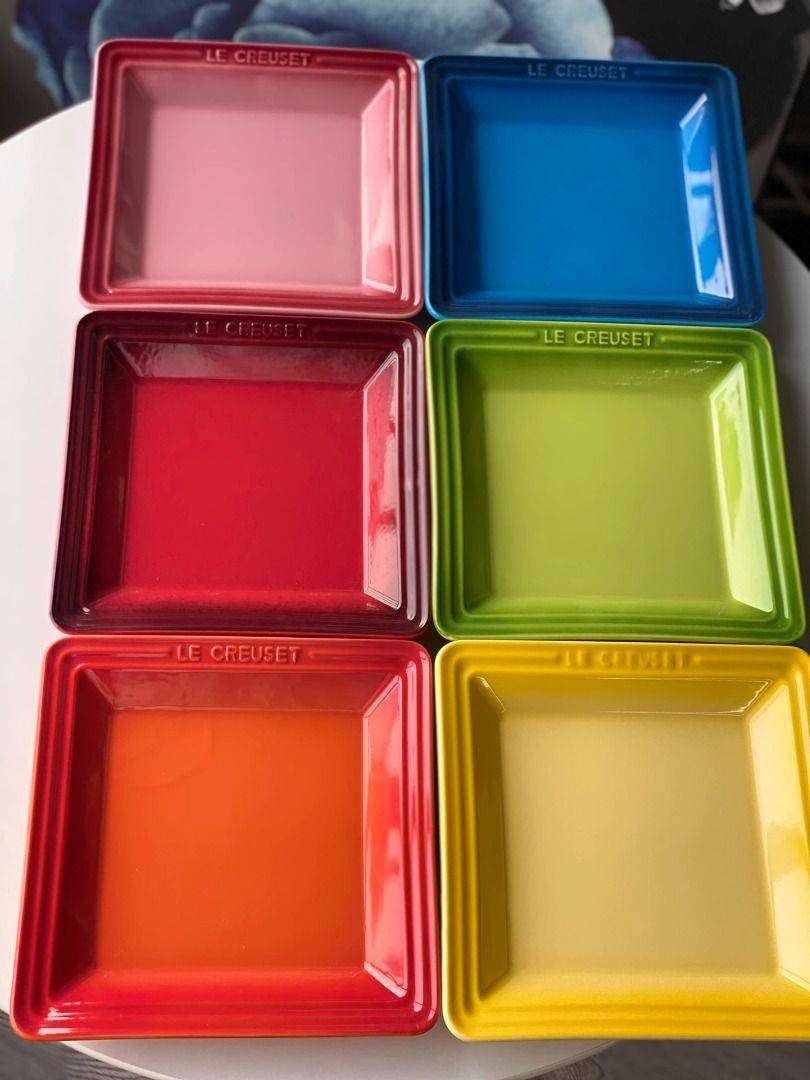 Rainbow 6ins Square Plates