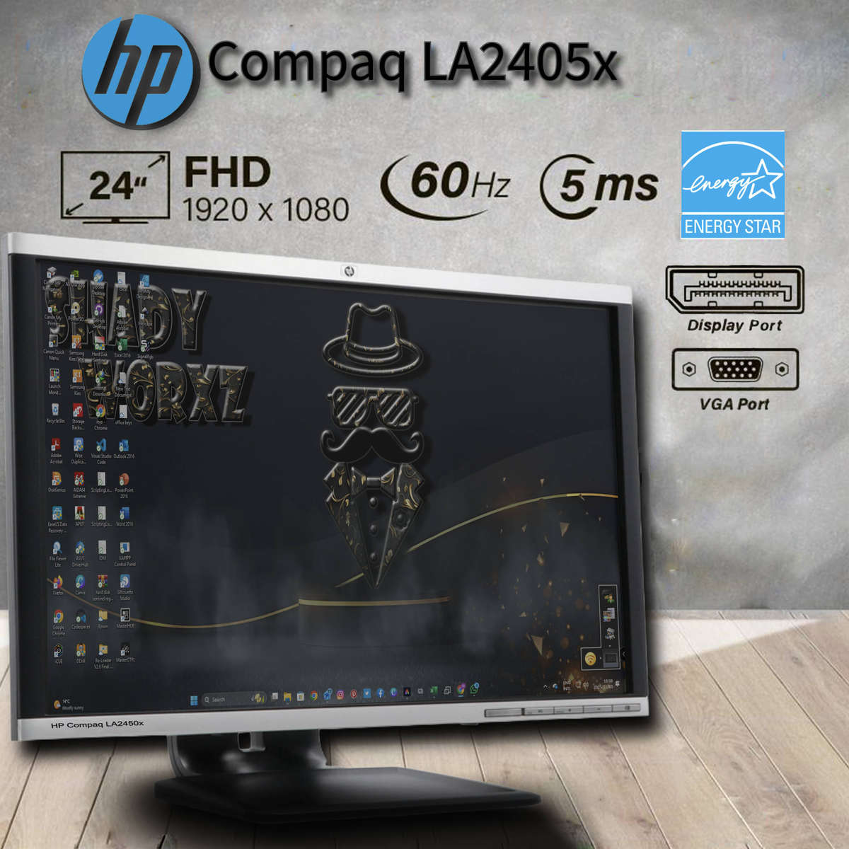 HP Compaq LA2405x 24 Inch LED Backlit LCD PC Monitor