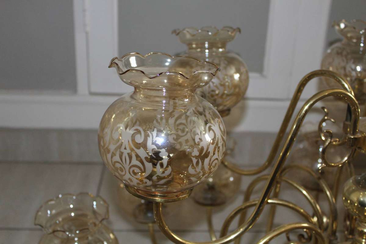 Brass Chandelier 18 Light 2 x Tier dated 1970