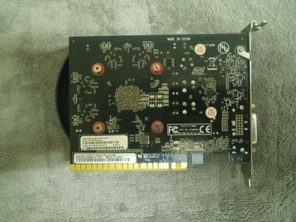 Nvidia GTX 1650 4GB GDDR5. One year carry in warranty