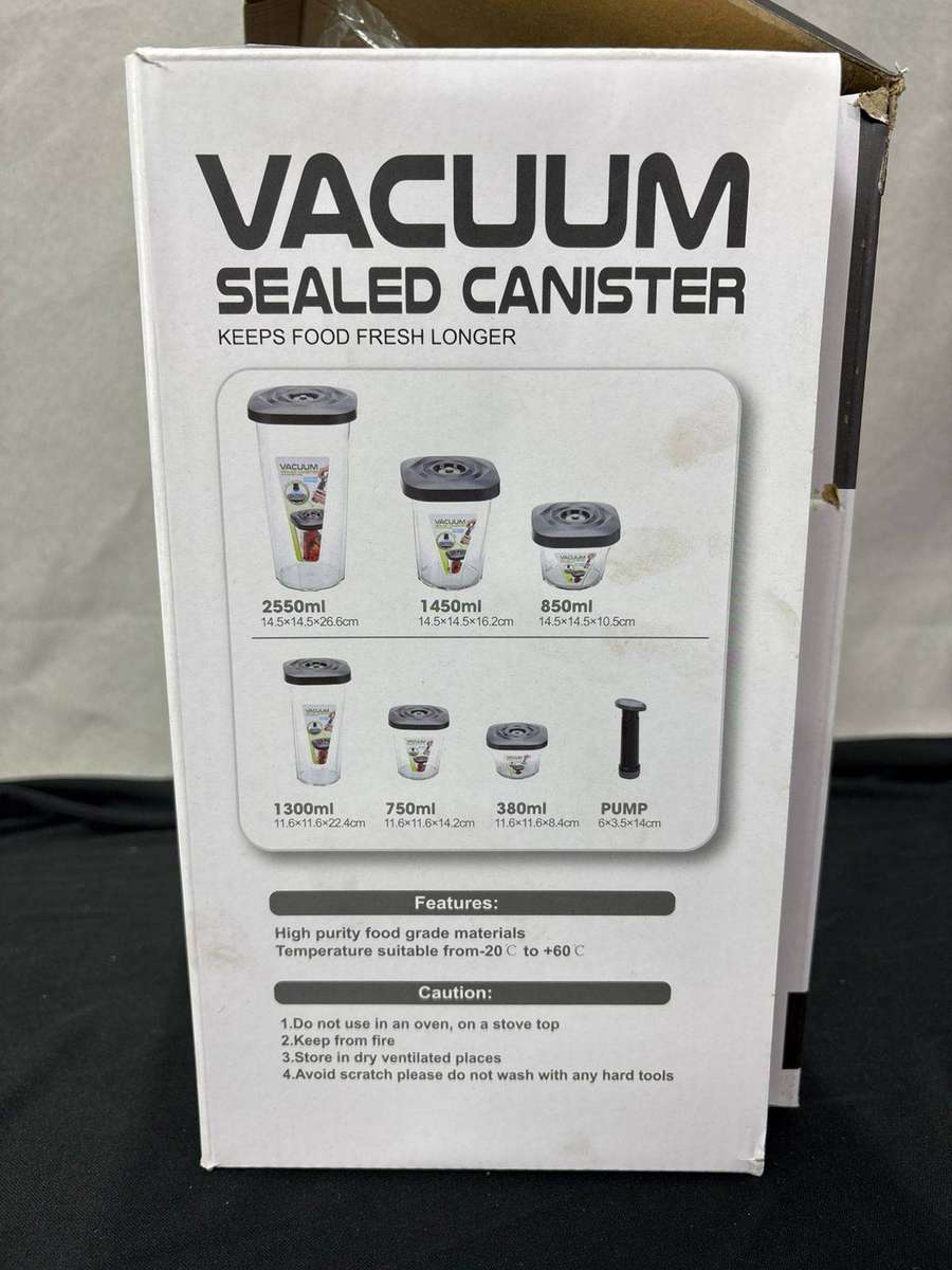 6 Piece Vacuum Sealed Canister Set
