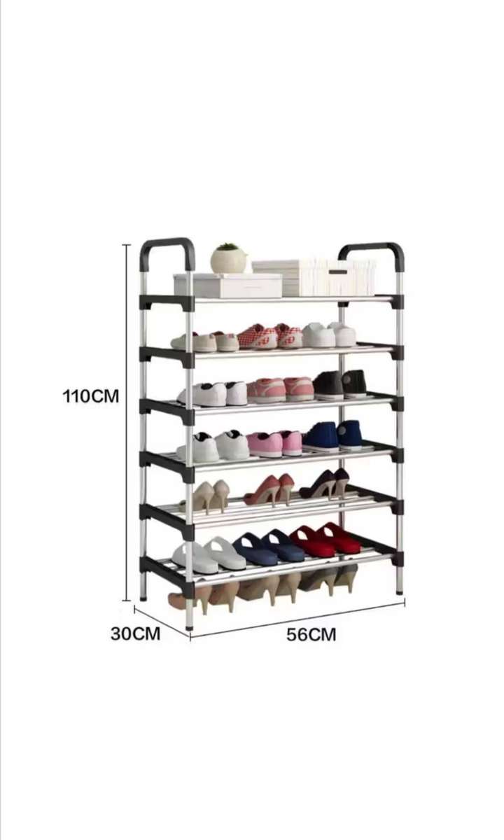 6 Layers Shoe Rack Black