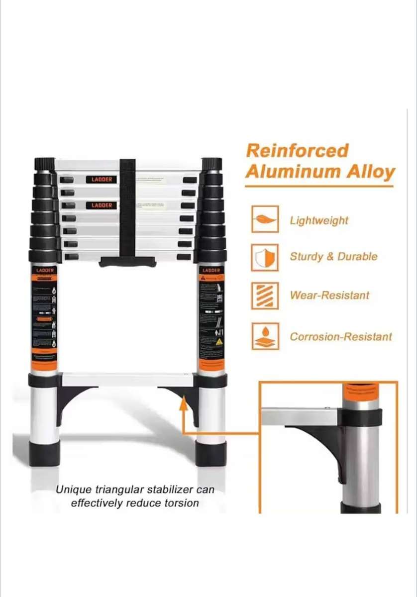 4.4 M Telescopic Ladder Aluminum Alloy Foldable Extension Ladder