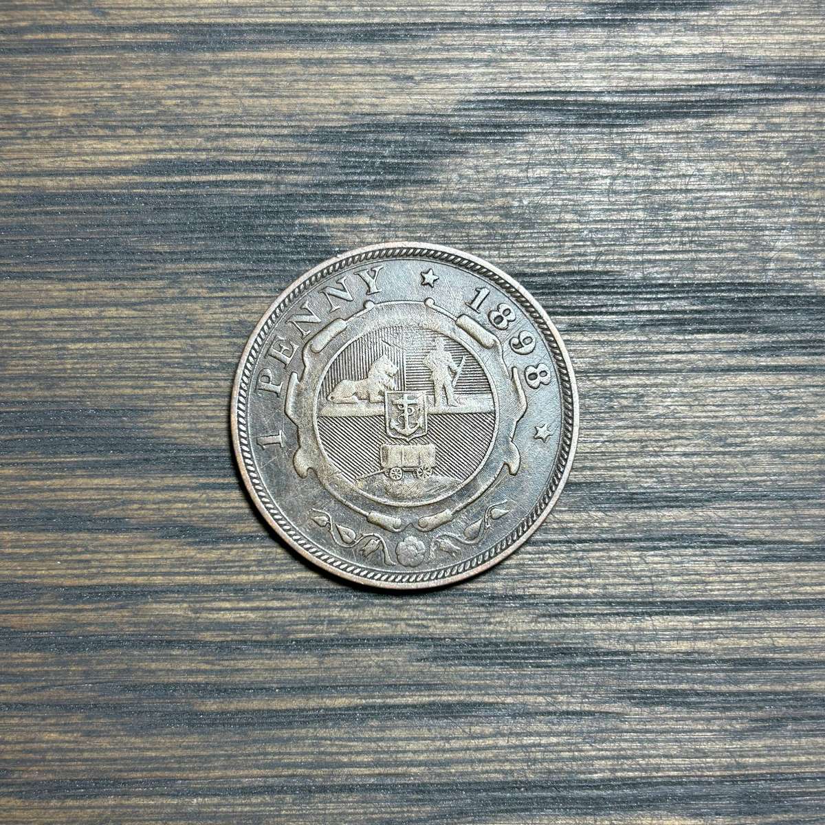 1898 South African Republic Paul Kruger 1 Penny - Weight 9.40g Bronze - Capsule Included