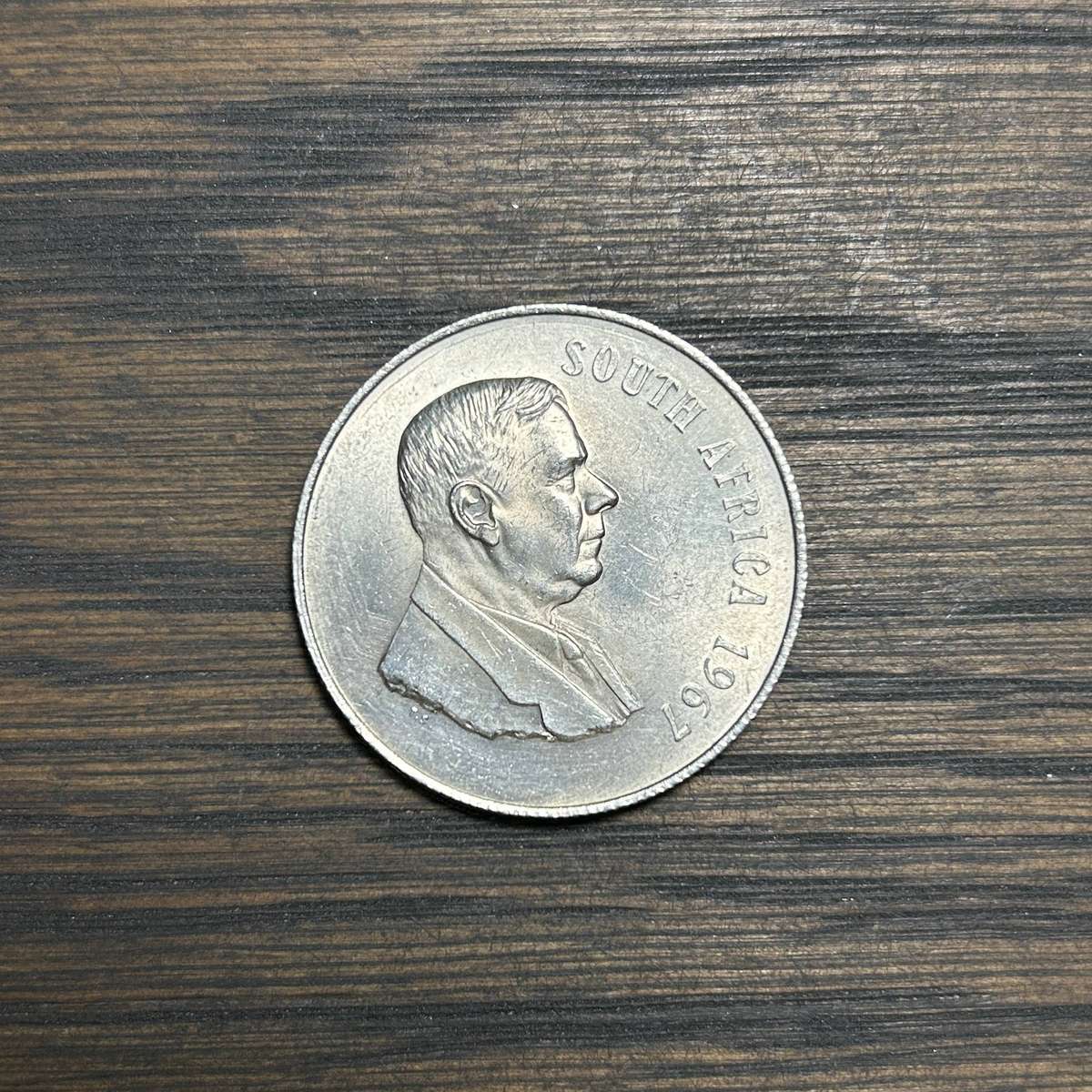 1967 South Africa  Hendrik Verwoerd 1 Rand - Weight 15.00g Silver 0.800 - Capsule Included