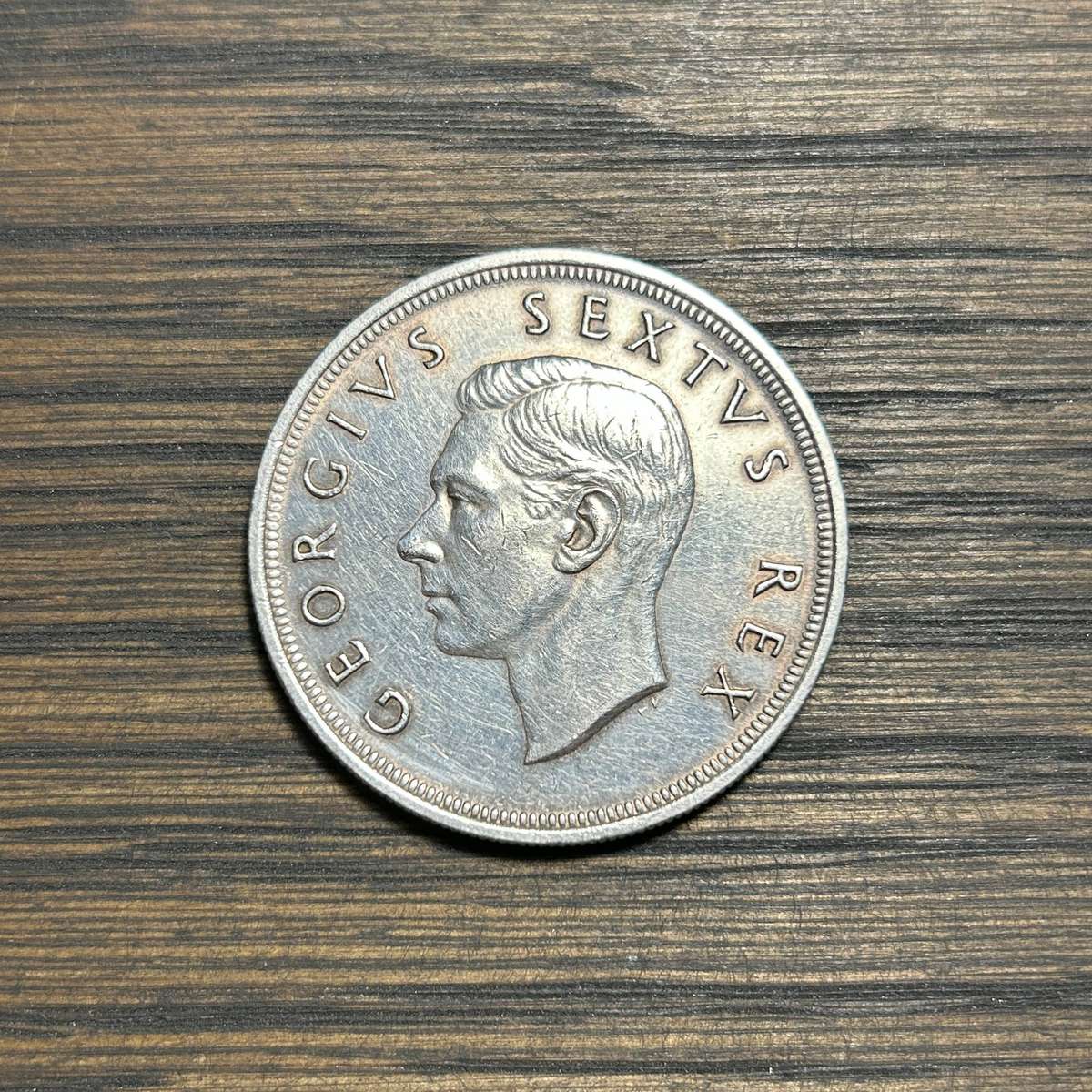 1949 South Africa 5 Shillings - Weight 28.28g Silver 0.800 - Capsule Included