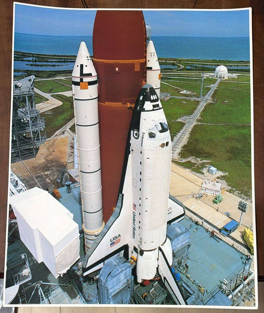 Space Shuttle Collection Posters - Endeavour on launchpad