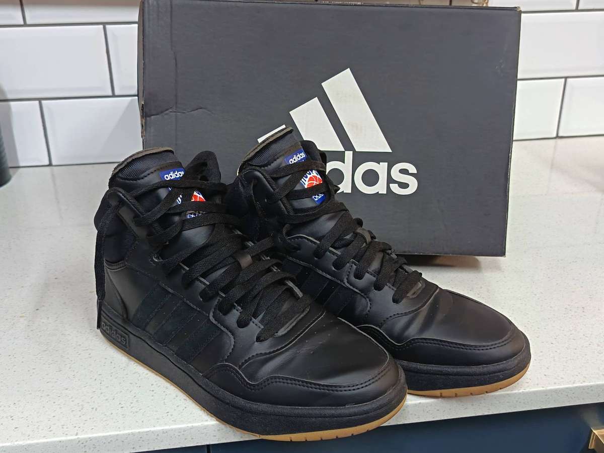 Adidas Hoops 3.0 Mid High-Tops - Black (UK 8 / EU 42) - Excellent Condition