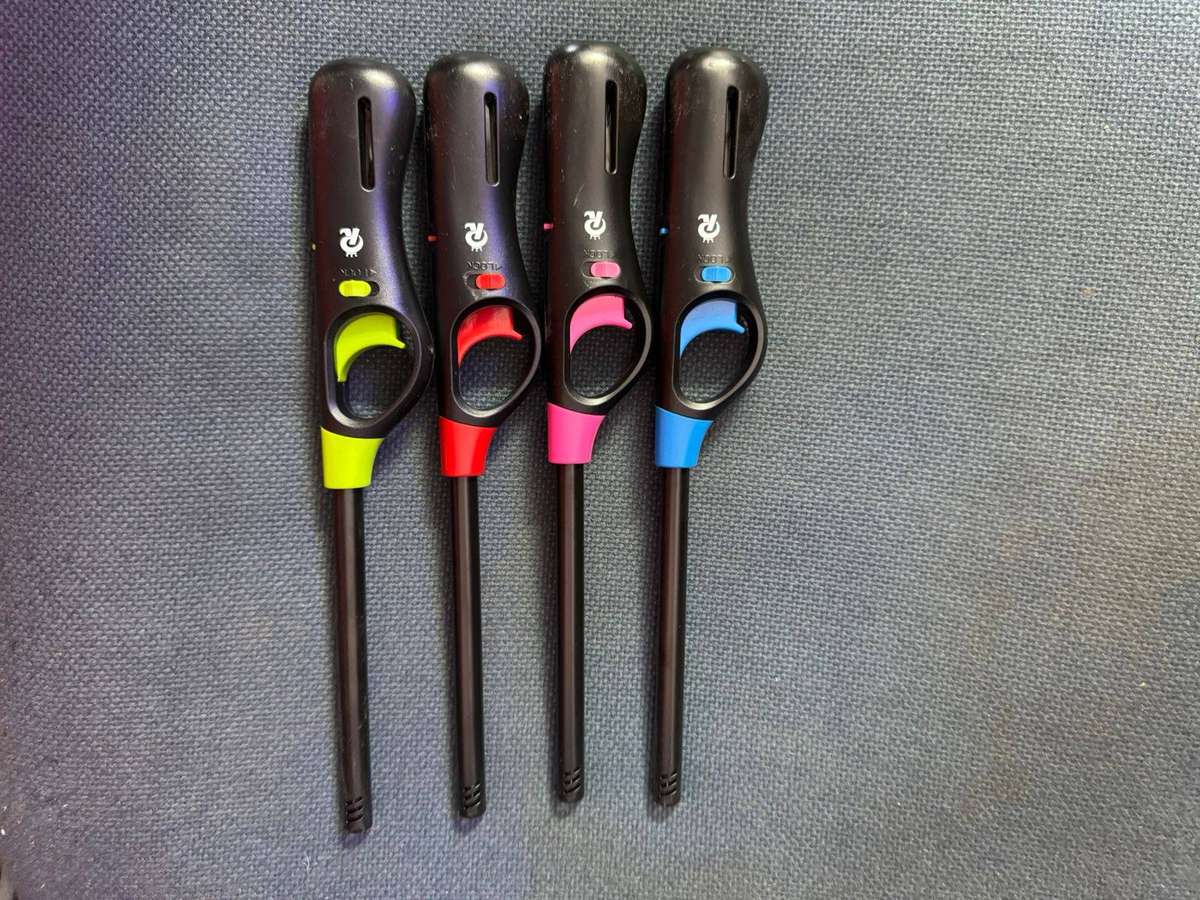 4x Premium Butane Multicolour Lighters For Kitchen 4 Pieces LNS014
