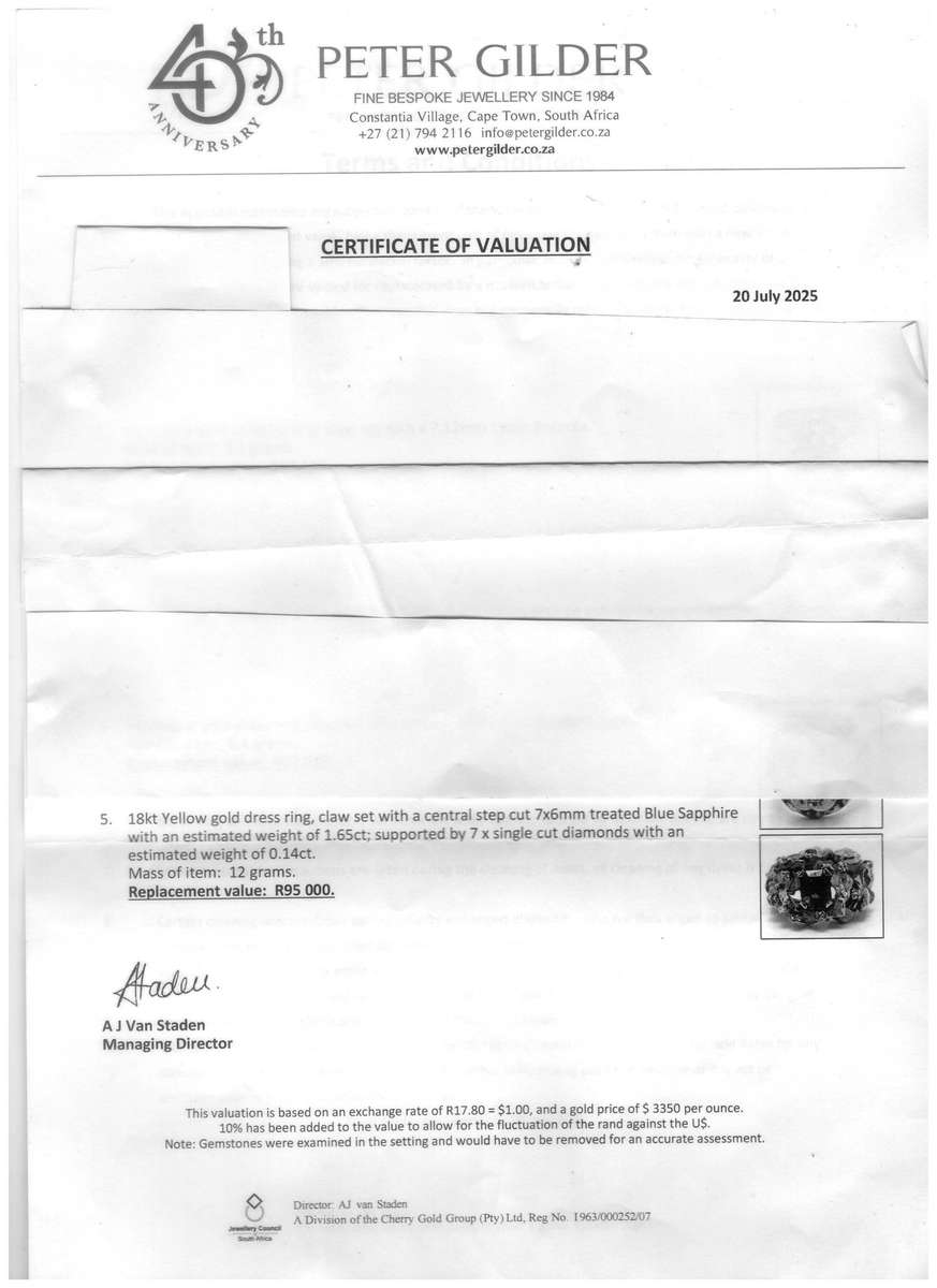 18kt Yellow gold dress ring.