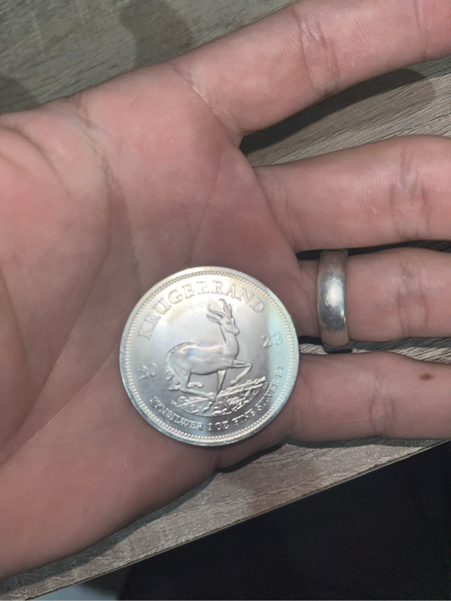 Silver krugerrand coin