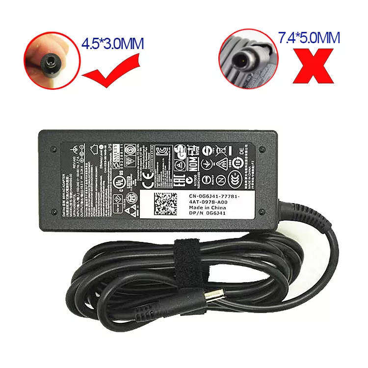 Dell 65w small pin charger  Grade A, Cleaned, Fully Tested!