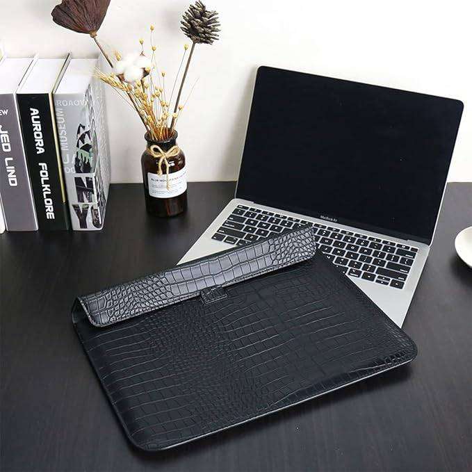 New Black PU Leather Laptop Sleeve with Built-In Stand Flap Case for 13\" MacBook Air\Pro & 13.3"