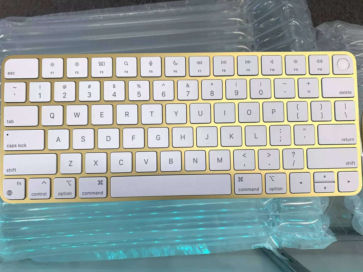 Apple Magic Keyboard with Touch ID Wireless | Rechargeable | Yellow Color, Model (A2449)