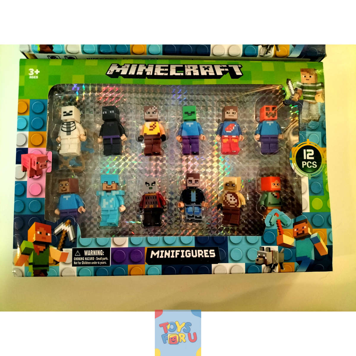 Minecraft Style Mini Figures Building Blocks Accessories 12 Pack