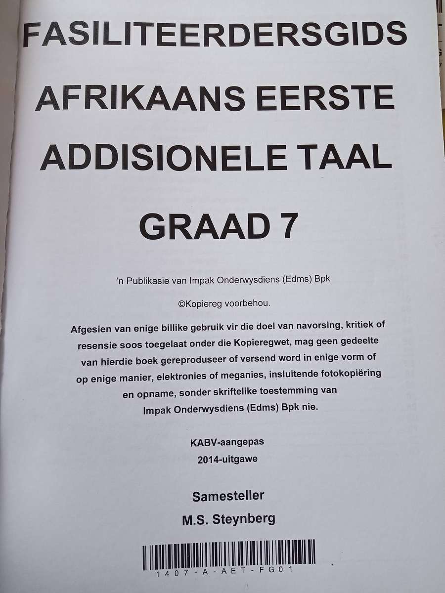 IMPAK - AFRIKAANS EAT (Eerste Addisionele Taal) - Graad 7 - Handleiding EN Fasiliteerdersgids