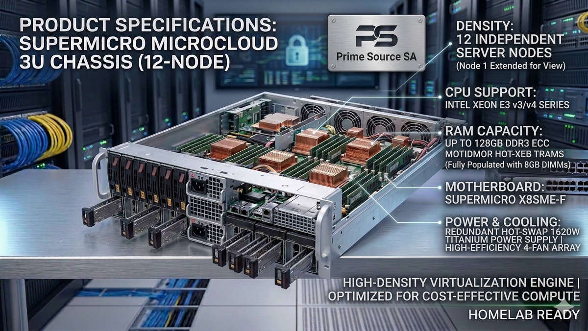 Enterprise 12-Node MicroCloud Server - 384GB RAM Total - Homelab Ready