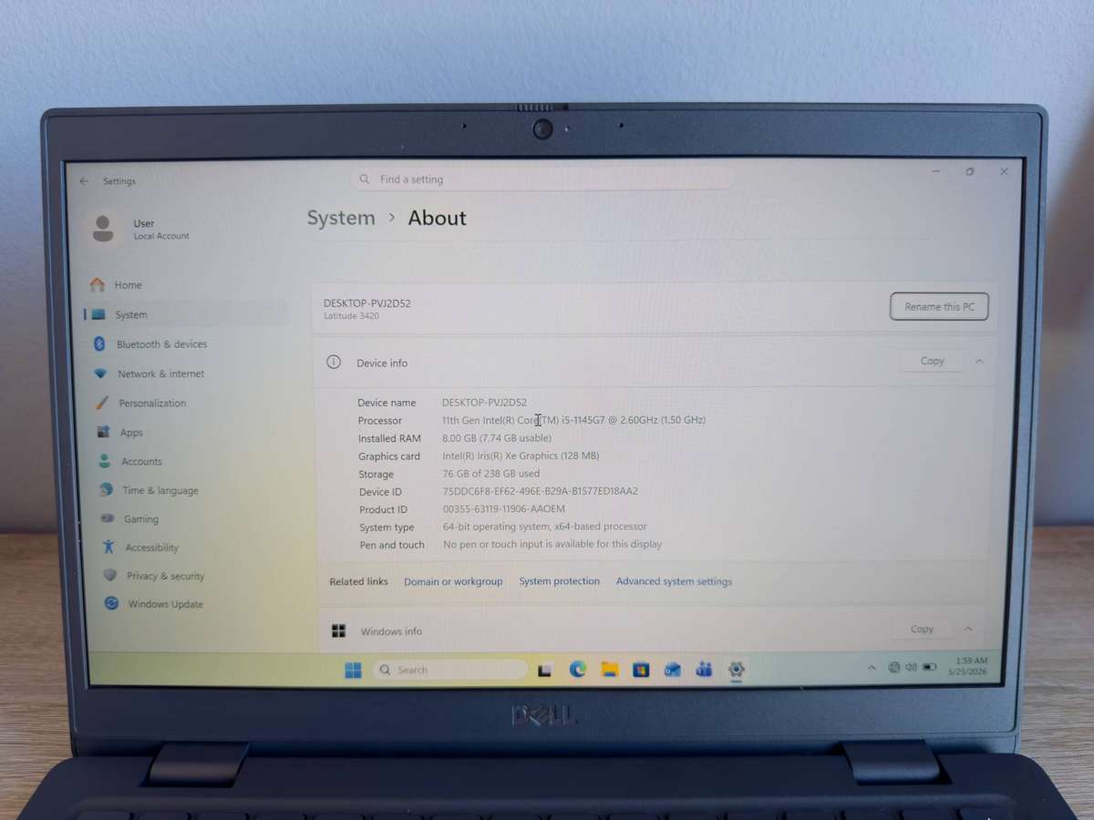 Dell Latitude 3420 14-inch Core i5-1145G7 8GB RAM 256GB SSD Win 11 Pro