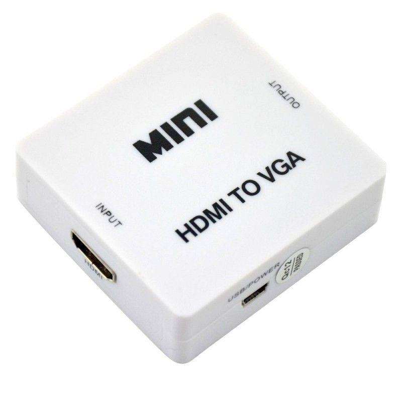 HDMI to VGA Adapter with Audio Converter - Compatible with PC, Laptop, Projector