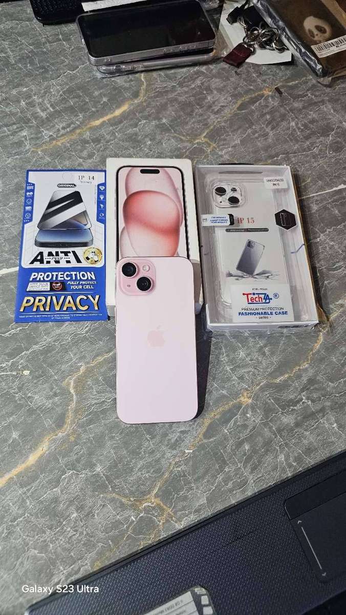 Apple iPhone 15 128GB with Screen Protector & Cover