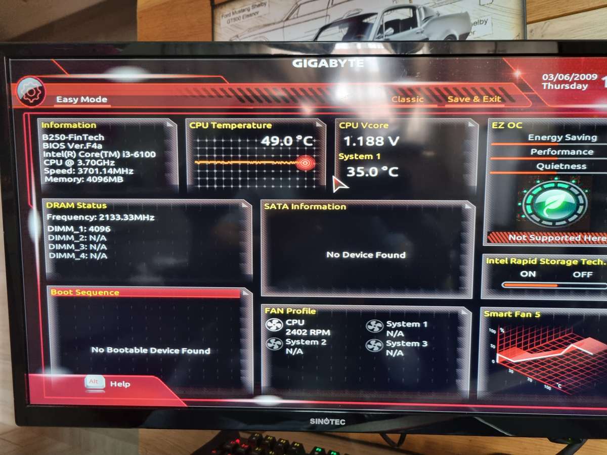 Gigabyte GA-B250-Fintech motherboard combo