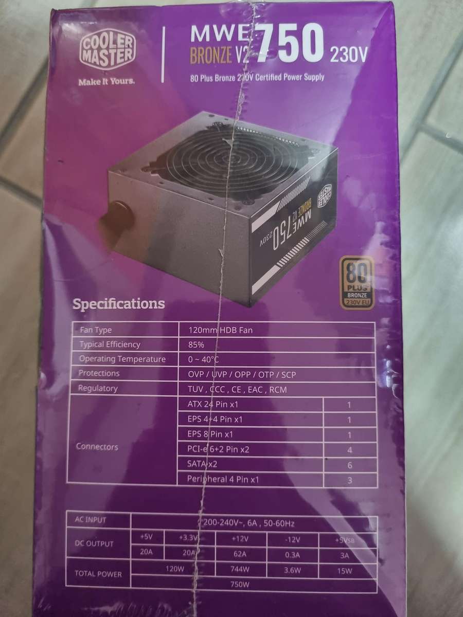 Cooler master 750 mwe bronze v2 power supply