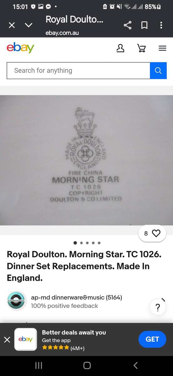 Royal Doulton Morning star/Blue Rose Dinnerset